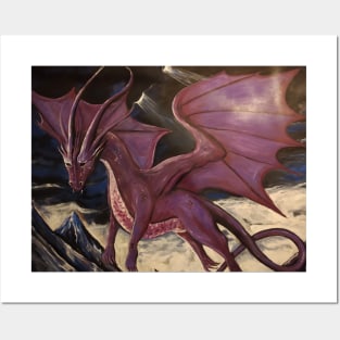 Purple Dragon close up Posters and Art